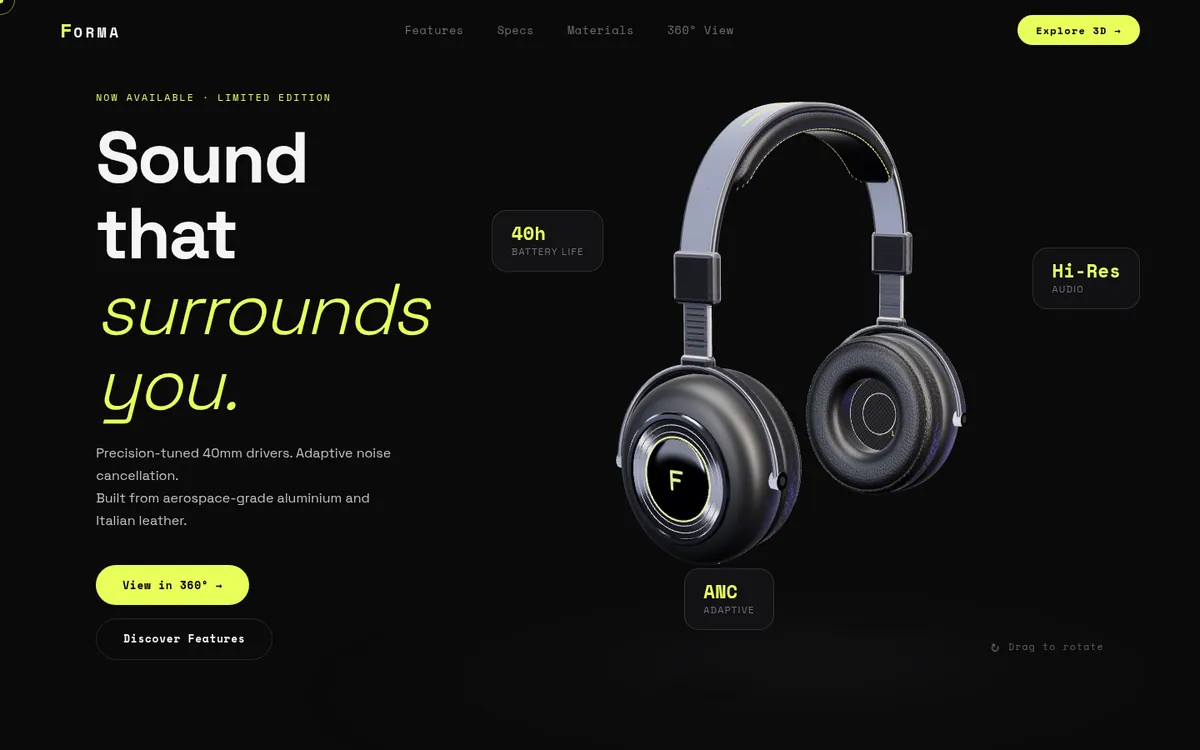 Forma website template preview — FORMA live demo